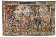 Seven Deadly Sins: Sloth tapestry, Designed by Pieter Coecke van Aelst (Netherlandish, Aelst 1502–1550 Brussels), Wool, silk, gold and silver-metal-wrapped threads, Netherlandish, Brussels